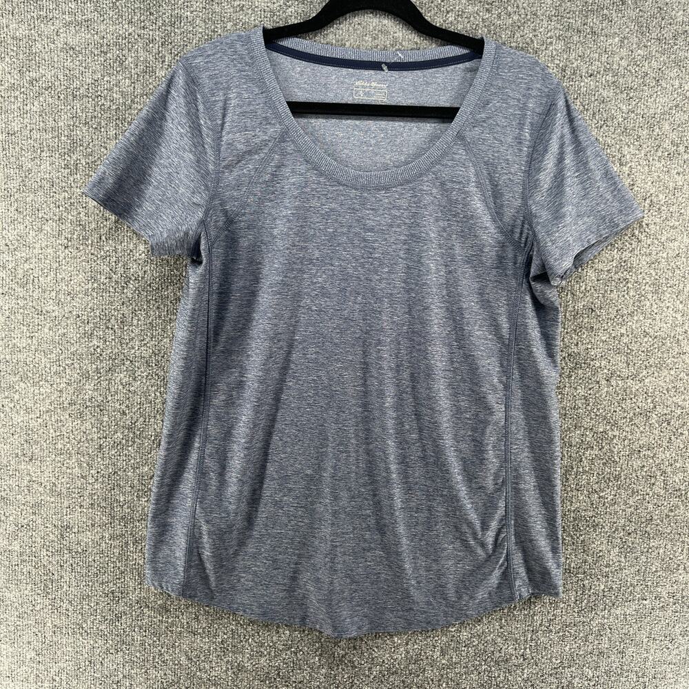 Eddie Bauer Shirt Womens Large Blue Crewneck Tshirt Performance Stretch Outdoors